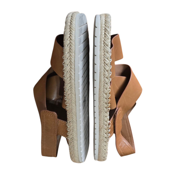 VINCE Tenison Brown Leather Sandals espadrilles size 9.5 - Picture 6 of 10